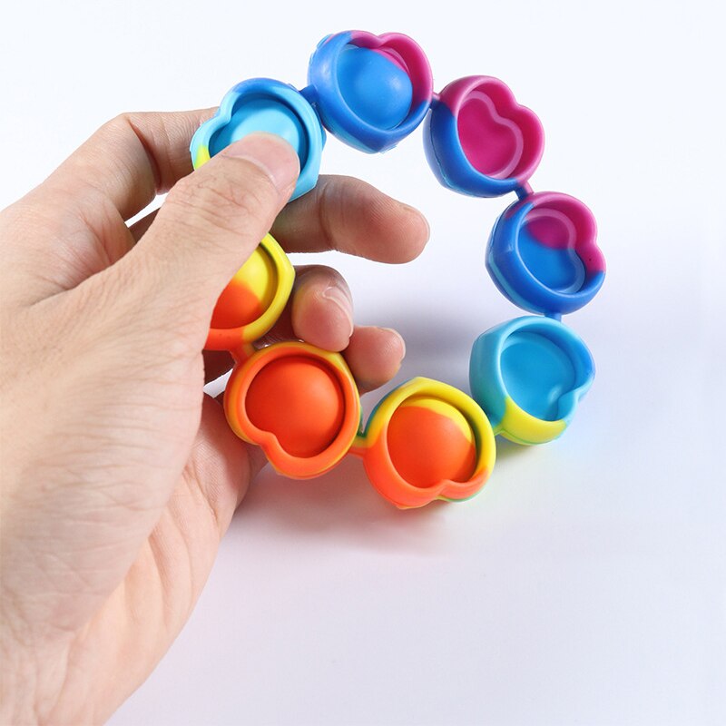 Decompressiearmband fidget toys siliconen sensorische armband push bubble eenvoudige kuiltjes polsband anti-stress ited
