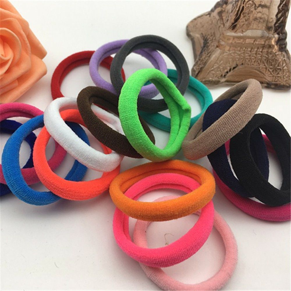 Gomas elásticas para el pelo para niña, accesorios coloridos fluorescentes negros para el cabello, coleteros de goma, soporte, 50 Uds.