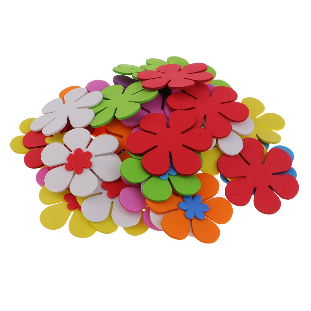 40 Pieces Flower Foam Stickers Mixed Colors, Kid's Craft Activities,