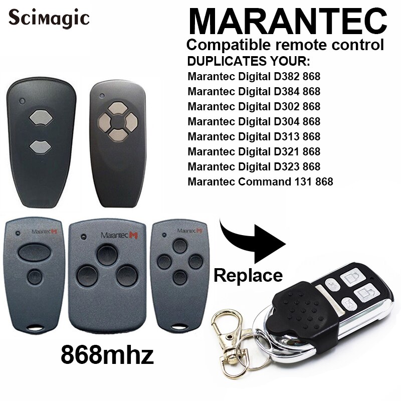 Hormann Marantec 868 télécommande de porte de garage duplicateur de clé Marantec numérique D302 D382 D384 D304 télécommande de porte de garage