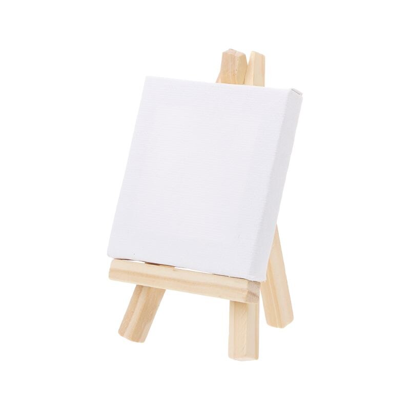 Mini lienzo y caballete de madera Natural para arte, pintura, dibujo, artesanía, suministros de boda,: 7x7