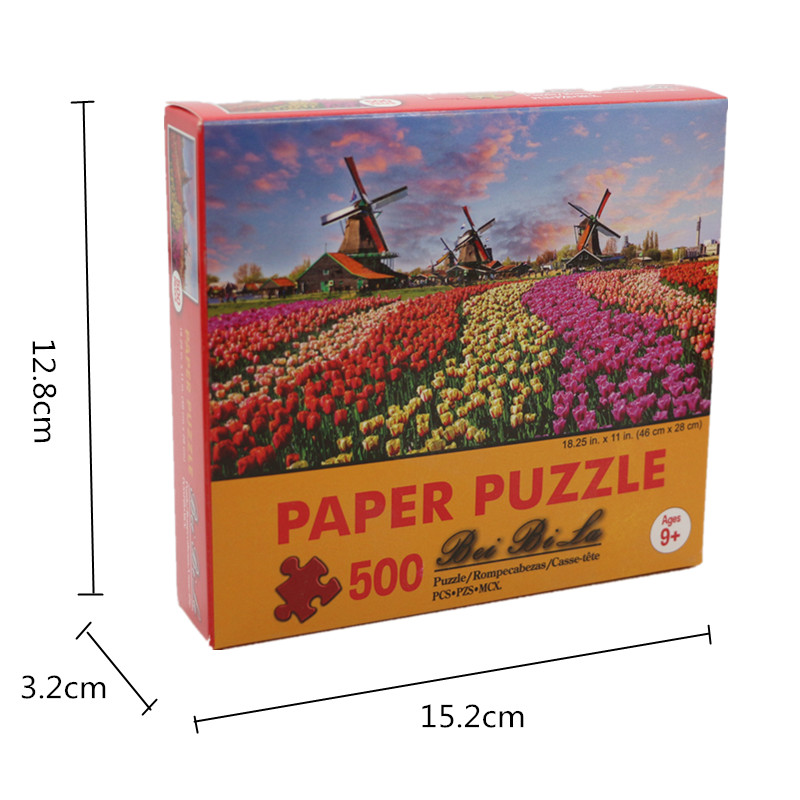 500 pièces Puzzle diverses paysages assemblage photo adultes Anti-Stress Puzzles jouets pour enfants jeux de noël