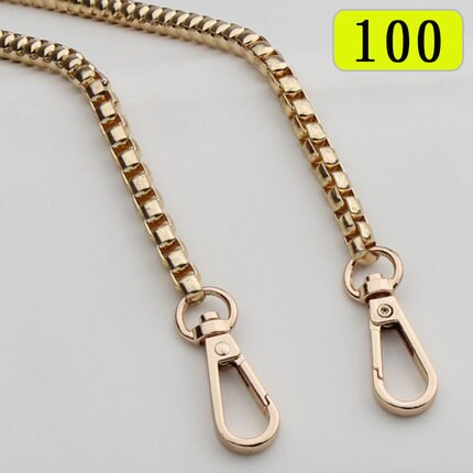 Metal Chain For Shoulder Bags Handbag Buckle Handle DIY Belt For Bag Strap Accessories Hardware Double Woven Iron Purse Chain: gold 100 cm