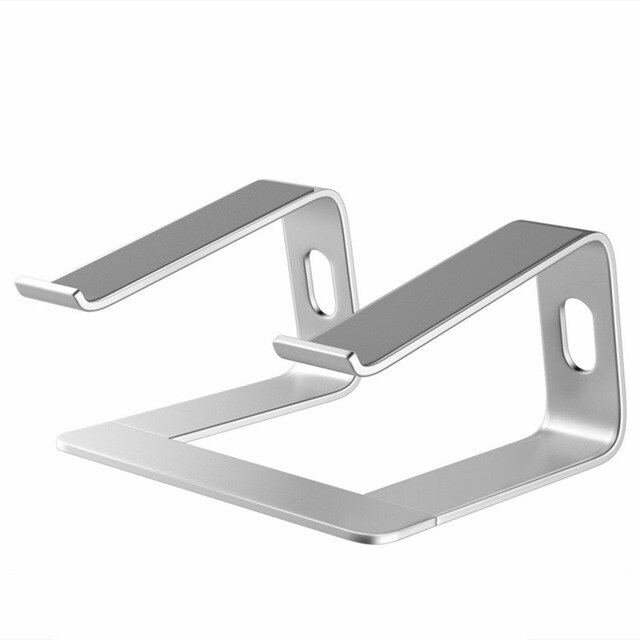 Soporte de ordenador portátil de aluminio antideslizante, soporte de escritorio, soporte de refrigeración para MacBook Pro/Air 10-17 pulgadas: Silver