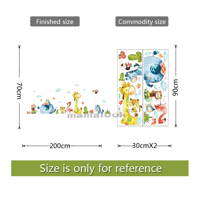 mamalook Cartoon Party Cute Animals Wall stickers Home Decor Kids Baby Rooms Bedroom Nursery Art Mural Decals Wallpaper: Default Title