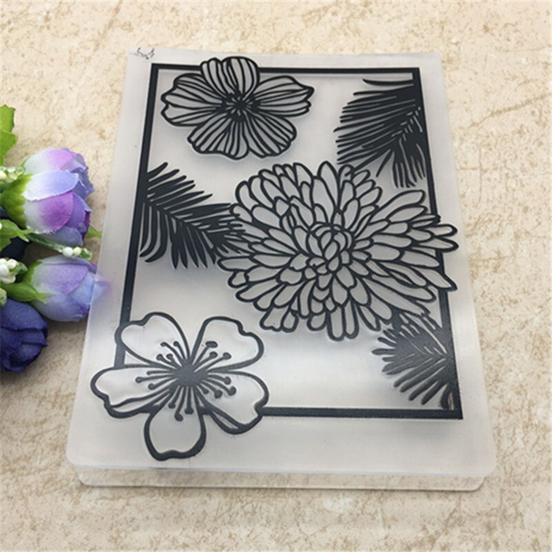 Spring flower DIY Plastic Embossing Folder For Scrapbook DIY Album Card Tool Plastic Template