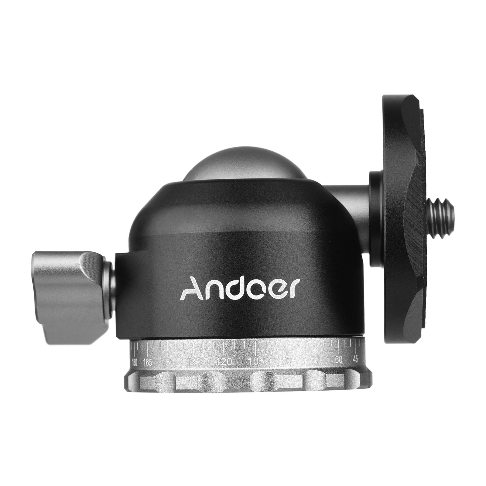 Andoer Compact Panorama Ballhead Tripod Mount Adapter 1/4 Inch Screw Connector Mini Ball Head for Camera Smartphone Video Record