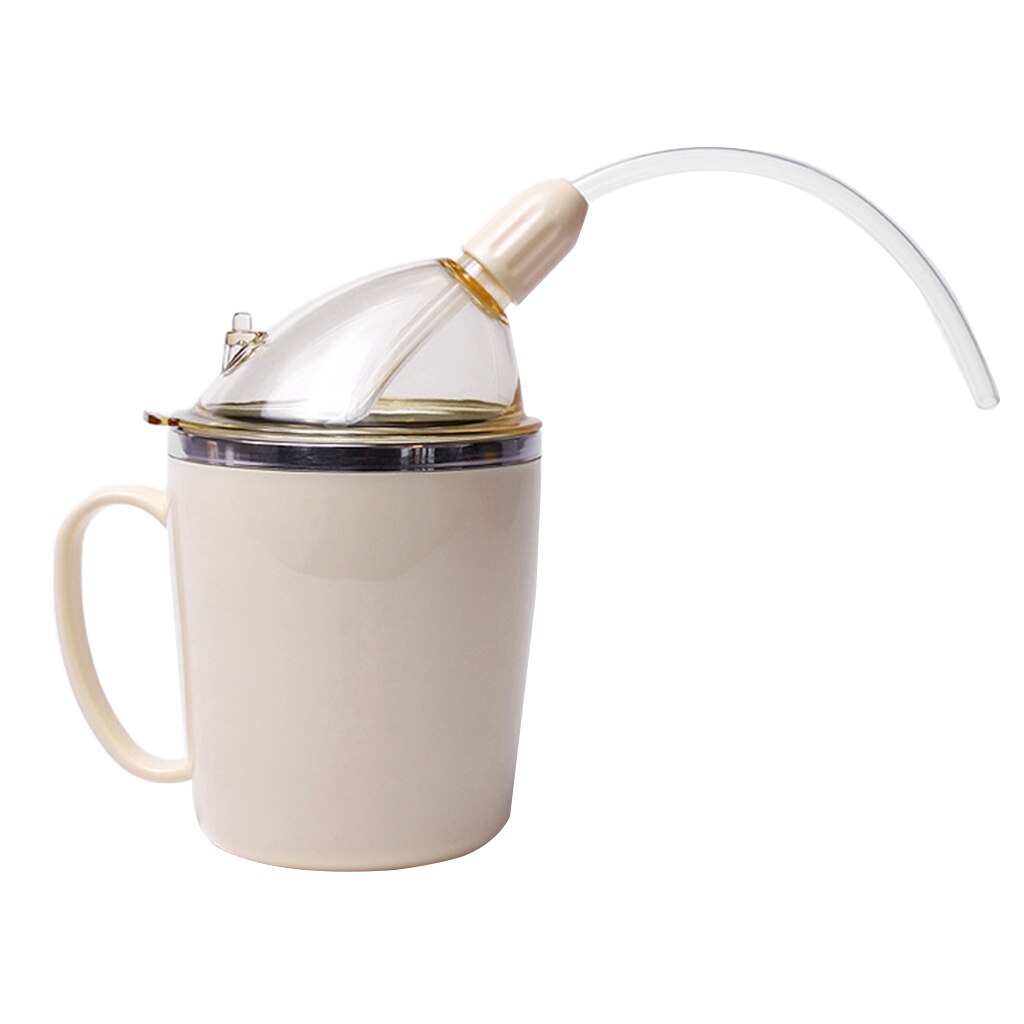 Taza con pajita para adultos, vaso con pajita para agua líquida para personas mayores con agarre suave, a prueba de derrames, ayuda para beber, 1 unidad