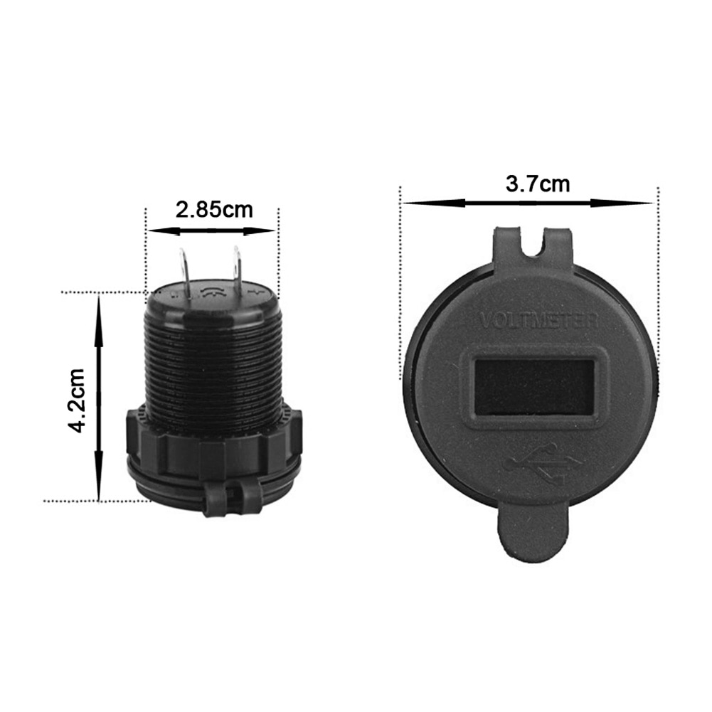 Hurtig opladning 3.0 dobbelt usb oplader stik vandtæt aluminium power charge led voltmeter til 12v/24v bil båd motorcykel usb auto