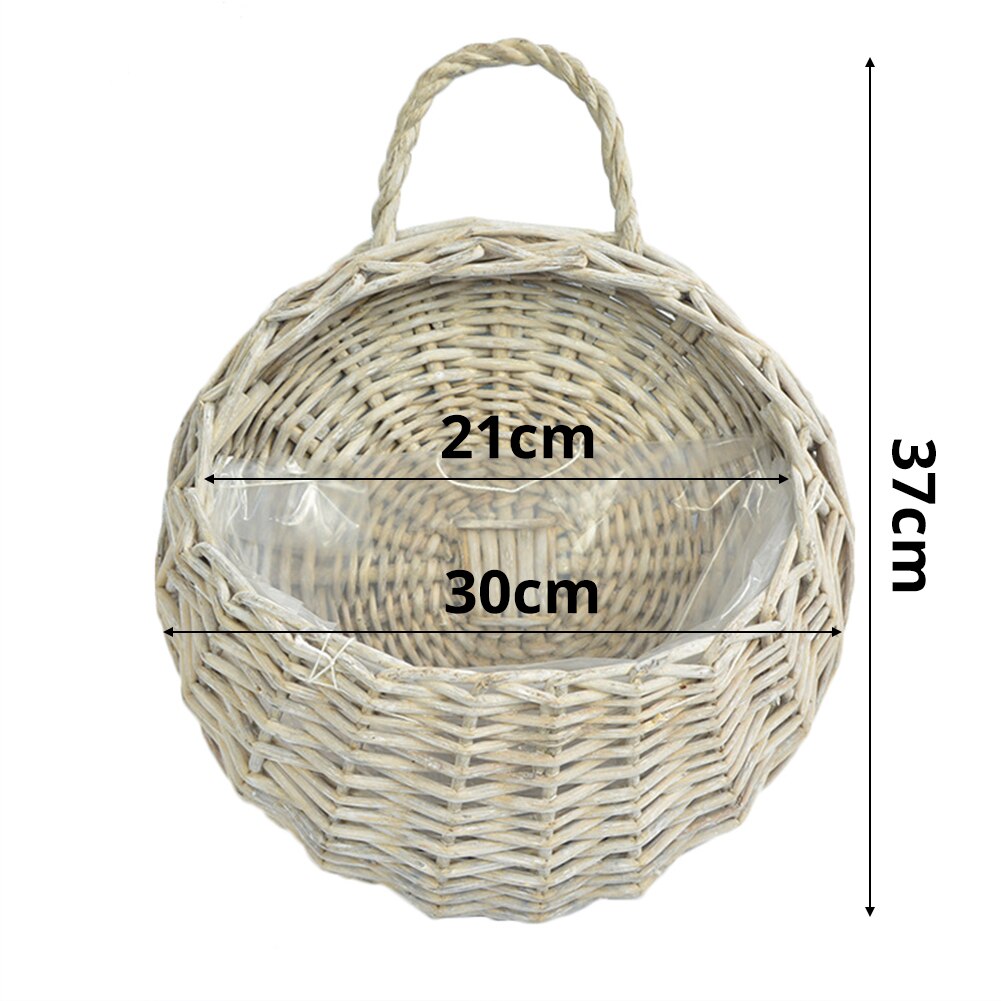 Garden Wall-mounted Flower Basket Small Large Size Handmade Basket Wicker Rattan Flower Basket Hanging Vine Pot Planter: F