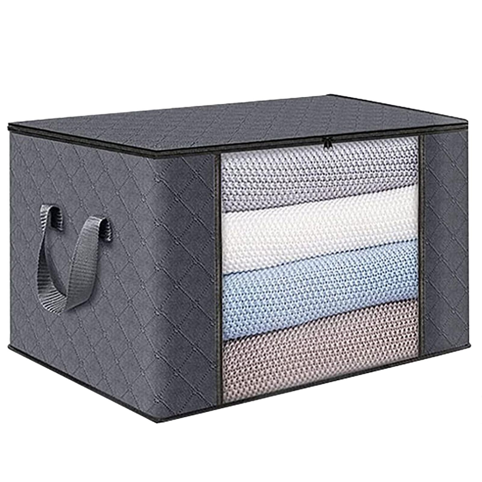 90L Sturdy Under Bed Storage Containers Organizer Large Capacity Clothes Bins and Bedroom Foldable Storage Bag with Clear Window: Burgundy
