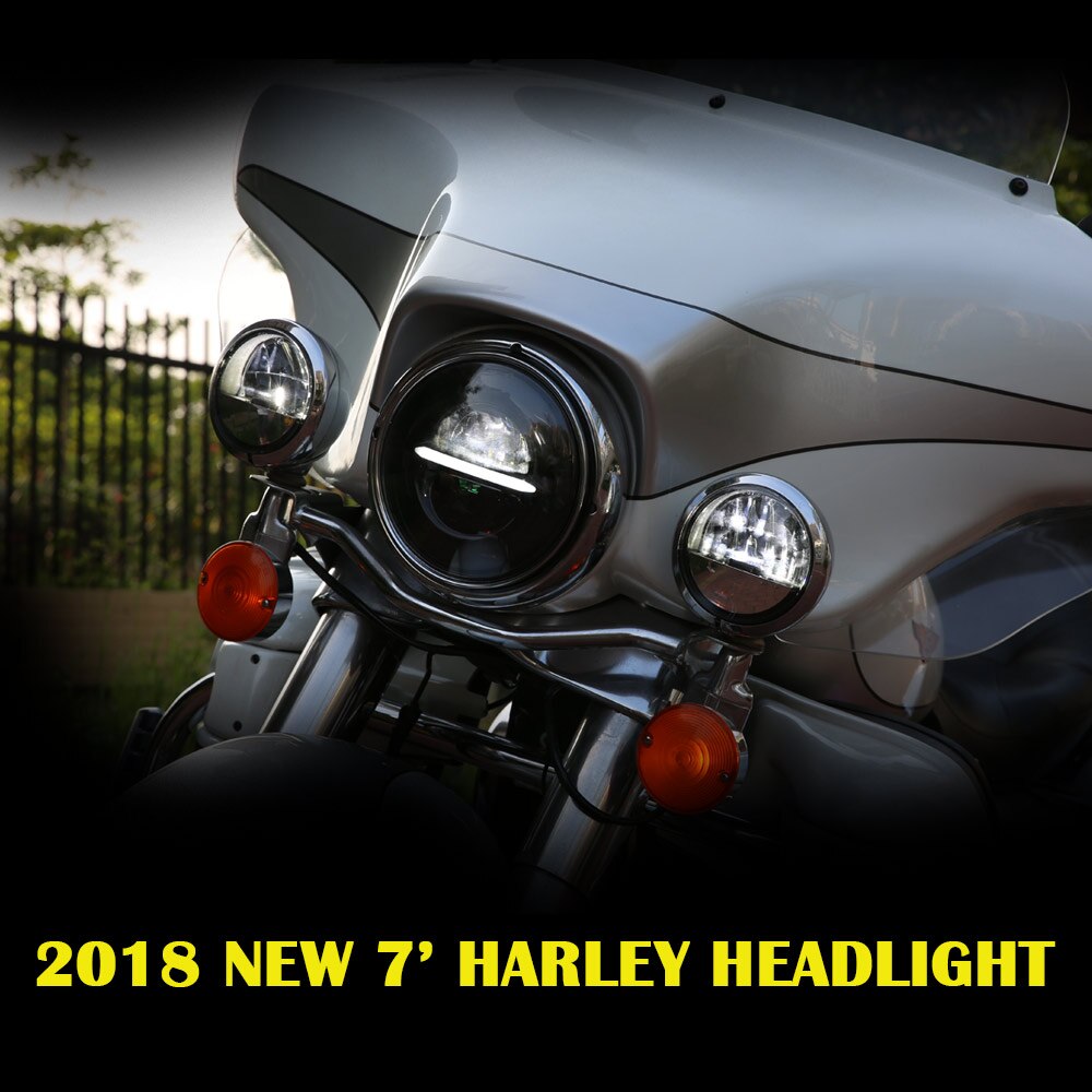 Chromen motorfiets led koplamp 7 inch groot/dimlicht voor honda  cb400 cb500 cb1300 koplamp