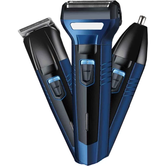 Yopigo-máquina de afeitar 3 en 1 para hombre, recortadora de barba y pelo de nariz, modelo , cuidado Masculino: Azul