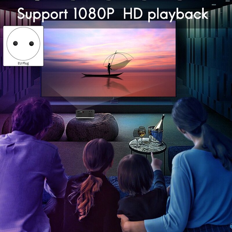 Projector T20 400 Lumen 1080P Huishouden Ouder-kind Draagbare Projector Mini Led Tv