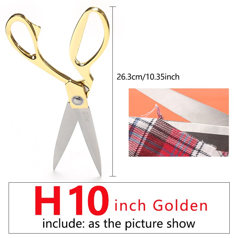 Triangular And Round Tooth/Household Clothing Scissors, Sewing Fabric/Leather Craft/Paper Decoration/Garment Making: Gold scissors 10
