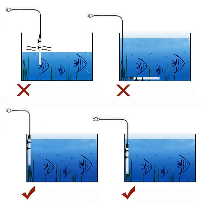 Akvarievarmestang justerbar vandvarmestang konstant temperaturkontrol akvarium vandvarme 25w/50w/100w/200w/300w
