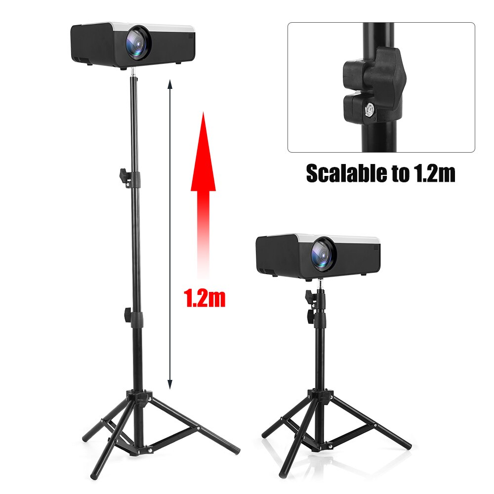 Telescopische Draagbare Statief Stand Voor Projector Camera 1.2M/1.5M Aluminium Antislip Lichtgewicht Universele Interface 6Mm