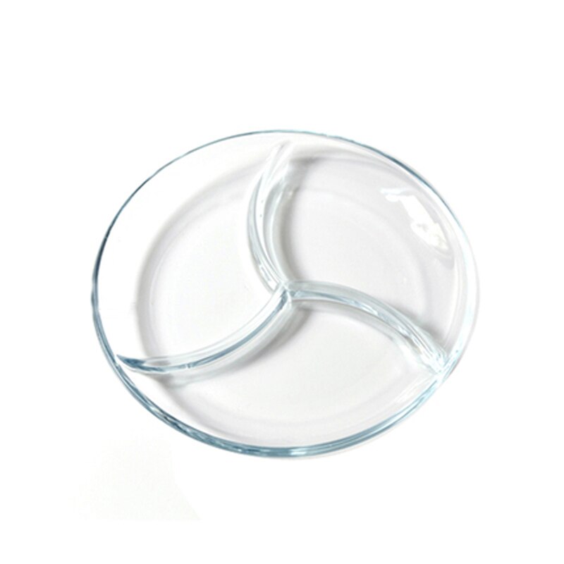Glass tredelt tallerken frokost fruktsalat separat dessert snack tallerken  pf9062