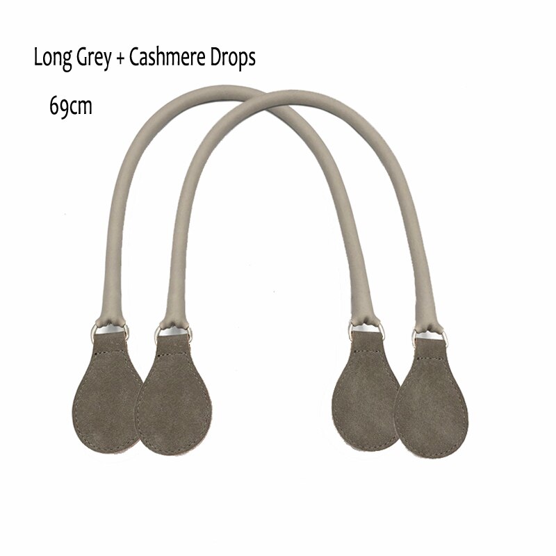 Longo falso couro alças redondas alça de cinto d fivela gotas para clássico mini obag cesta balde chique o bolsa acessórios: Long Cash Grey