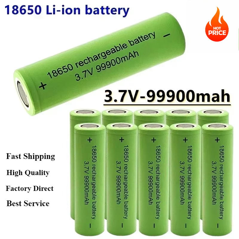 Original 18650 Battery 99900mah 3.7 V 18650 Lithium Rechargeable Battery For Flashlight Batteries Toy/electrical Charging