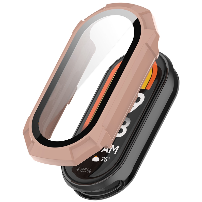 Protective PC Case Glass For Xiaomi Mi Band 9 Smartwatch Screen Protector Frame Bumper for Xiaomi Mi Band 8 7 6 Mi Band9 Cover: L / Gold