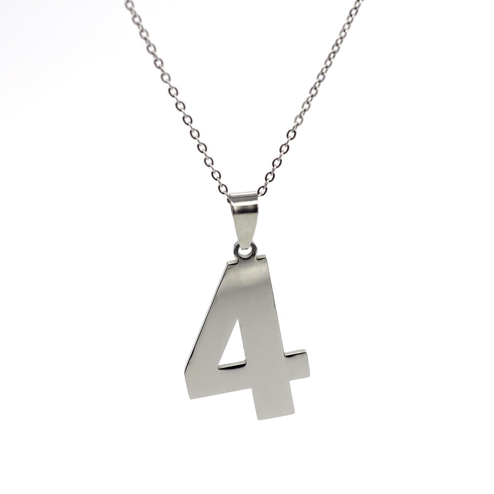 Collares con números para hombre y mujer, joyería personalizada de 0, 1, 2, 3, 4, 5, 6, 7, 8, 9, colgante, collar con números romanos, Punk: 4