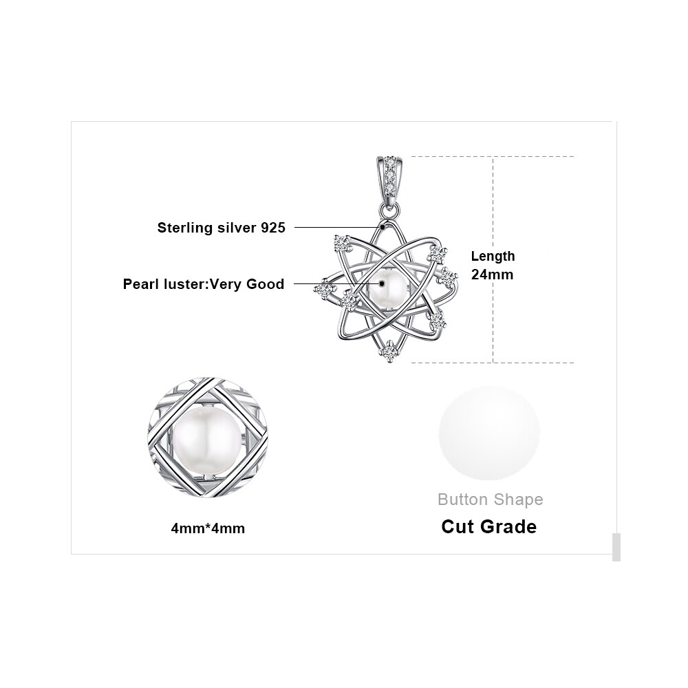 Jewelrypalace Galaxy Gesimuleerde Shell Parel 925 Sterling Silver Cubic Zirconia Hanger Ketting Vrouwen Mode Hanger Geen Ketting