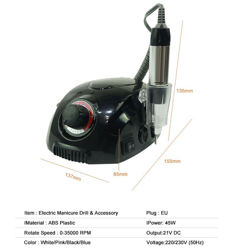 Elektrische Nail Boor Machine 35000 Rpm Manicure Machine Elektrische Nagelvijl Nail Art Gereedschap Set Voor Nagel Boren Gel remover