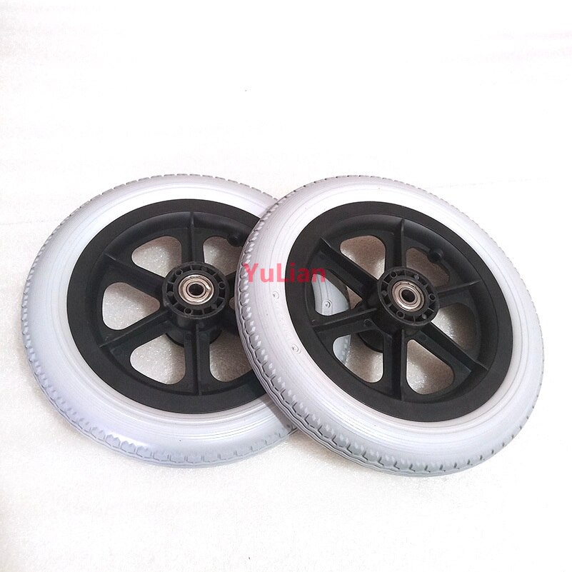 Manual Wheelchair Rear Wheel 12 1/2x2 1/4 Solid Wheel Inflation Free Tire Outer Diameter 30cm 12 Inch Pu Wheelchair Rear Wheel