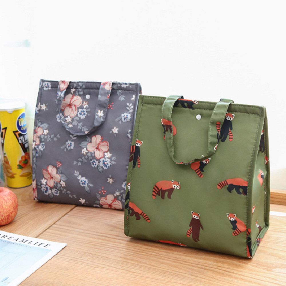 Mittagessen Tasche für Frauen Blume Print Lebensmittel Tasche Lunch Box Taschen Tragbare Isoliert Picknick Tote Kühler