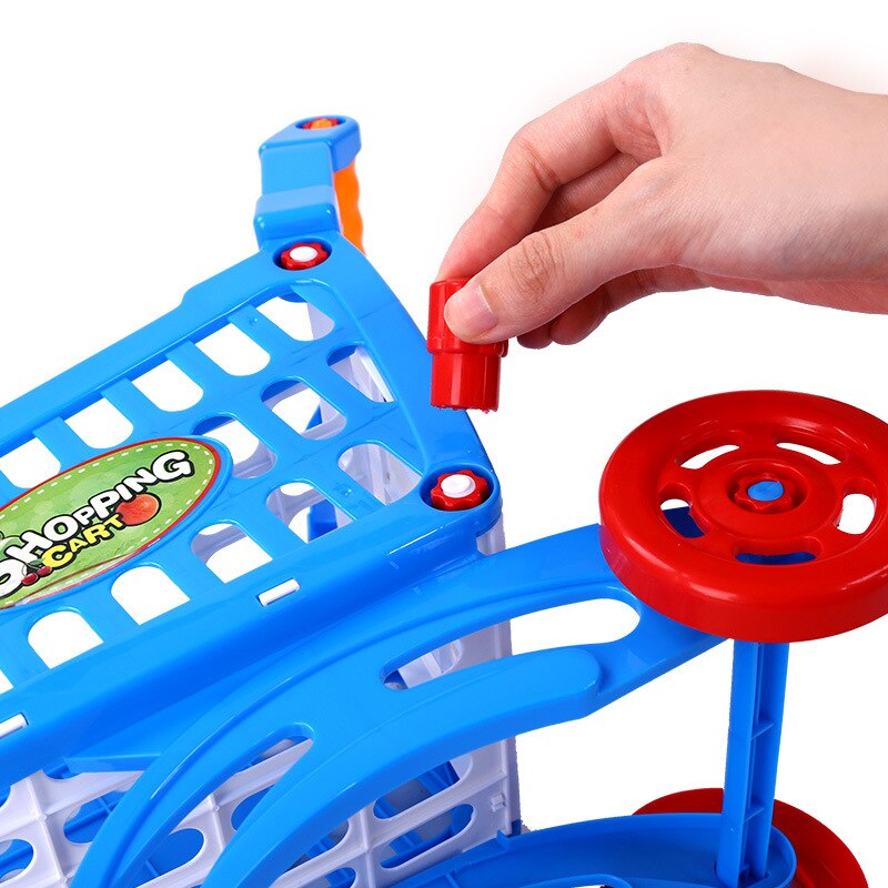 Pretend Play Speelgoed Simulatie Supermarkt Winkelwagentje Mini Trolleys Met Fruit Groente Keukengerei Set Speelgoed Voor Kinderen