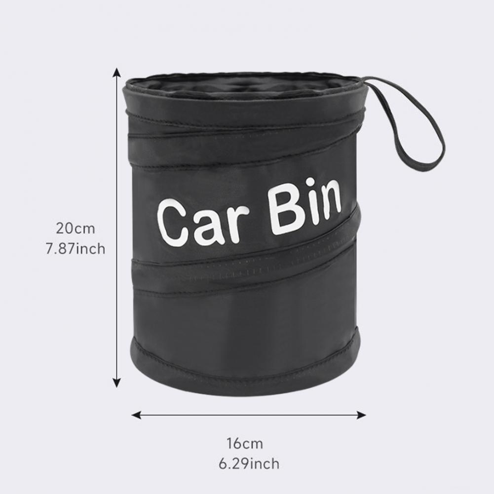Car Trash Can Foldable Car Garbage Bin with Fastener Tape Large Capacity Waste Bin Easy Installation Collapsible Rubbish Holder