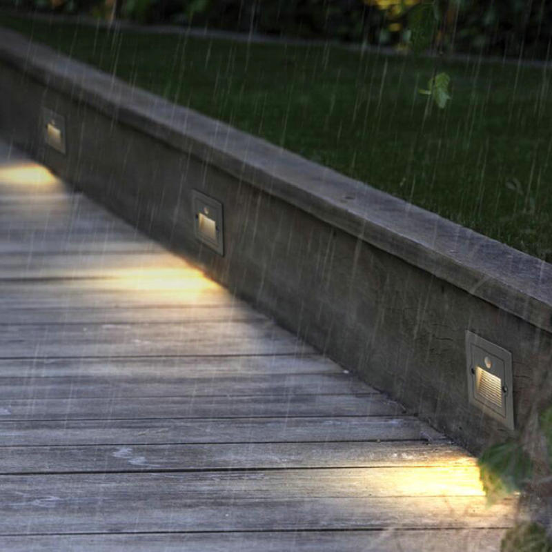 1 st pir utomhus 3w led steg ljus vattentät trapp ljus vägg inbyggd underjordisk lampa belysning däck fotljus 85-265v ip65