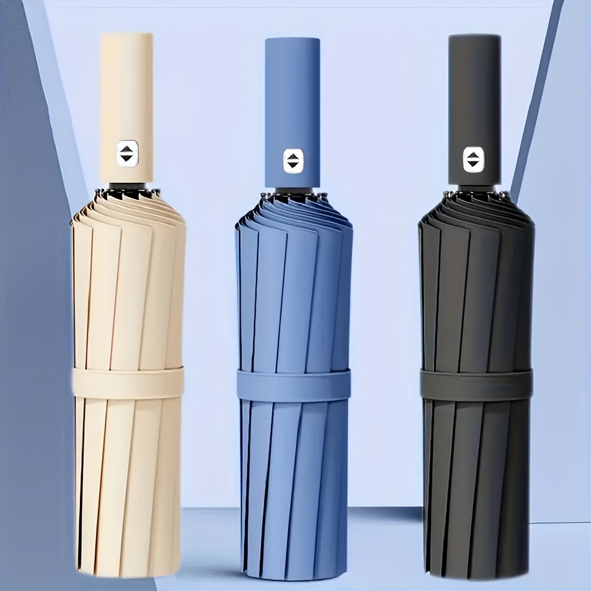 Ombrello pieghevole automatico extra larga: telaio doppio rinforzato, UV e antivento. Essenziale durevole, compatto e per tutte le stagioni.