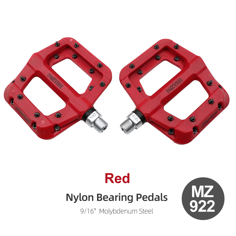 Bicycle Pedals 3 Bearings Ultralight Anti-slip BMX Road MTB Bike Pedal Wide Waterproof Bicycle Accessories: Red