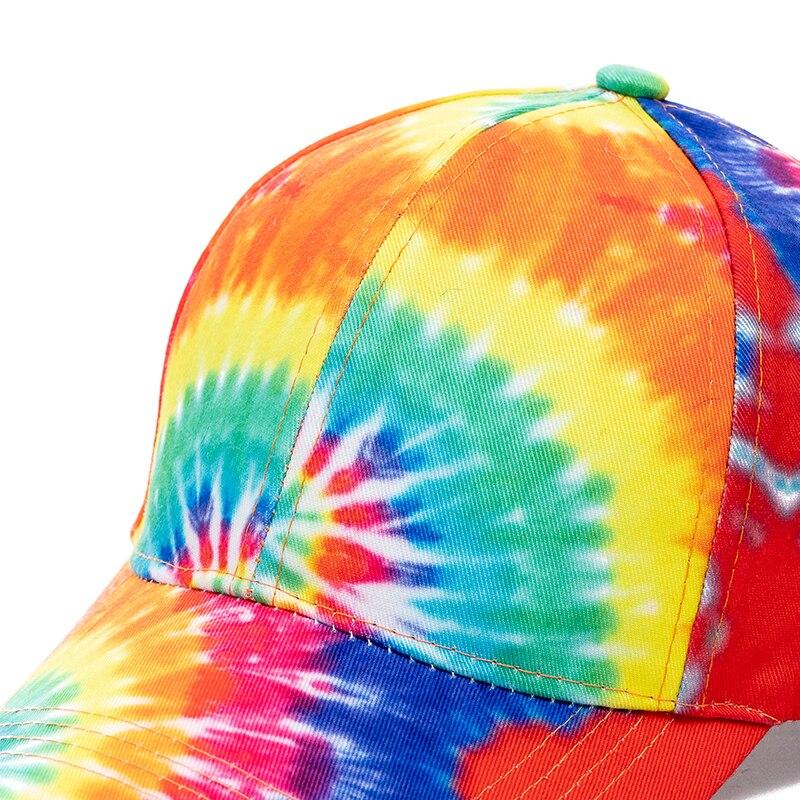 Udendørs afslappet tie dye kasketter til kvinder regnbuefarvet baseballkasket til kvinder streetwear sommerhat