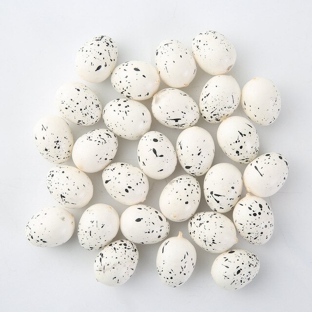 30 Stuks Foam Paaseieren Happy Easter Decoratie Geschilderd Vogel Duif Eieren Diy Craft Kids Party Decor Pasen Party levert: White / 20pc