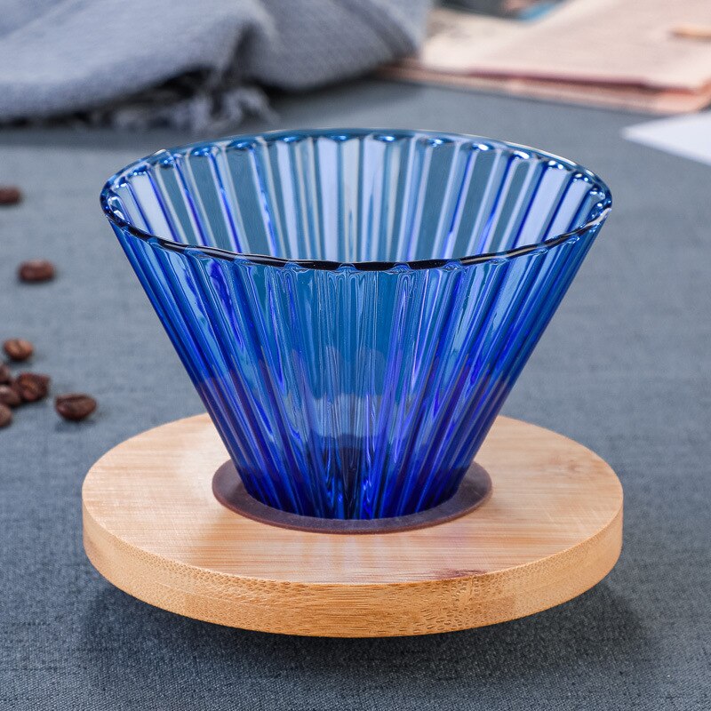 300/500ml Color Reusable Glass Coffee Pot High Temperature Resistant Glass Coffee Pot Sharing Pot Coffee Percolators Coffeeware: Blue filter