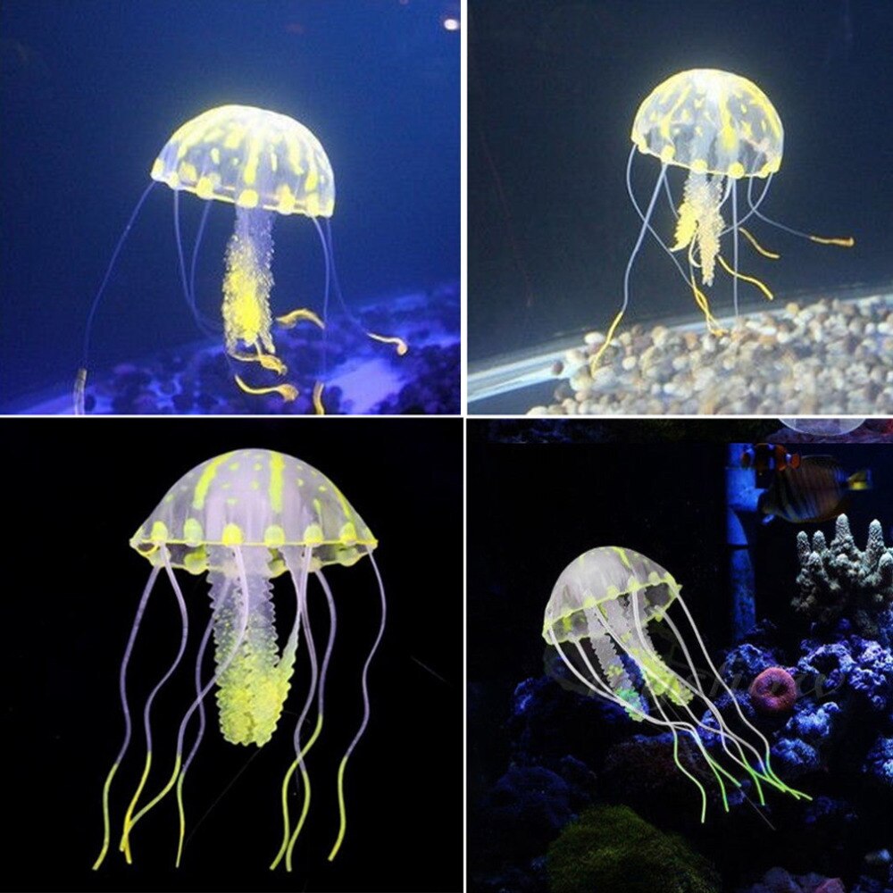 ! Gloeiende Effect Kunstmatige Jellyfish Ornament Fish Speelgoed Verkoop