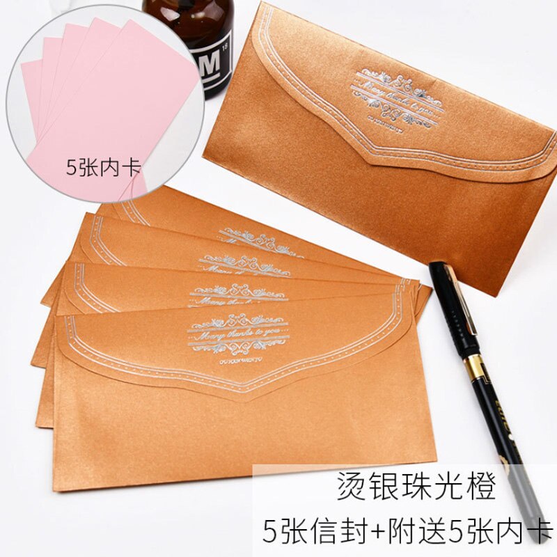 20packs/lot Lovely European Stamping Printing Kraft Paper Envelopes Decorative Envelope Small Paper Envelope: Orange