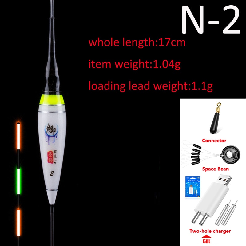 Flat Water Carp Crucian Night Fishing Float + Charger Set LED Electric Float Light Fishing Tackle Luminous Electronic Float