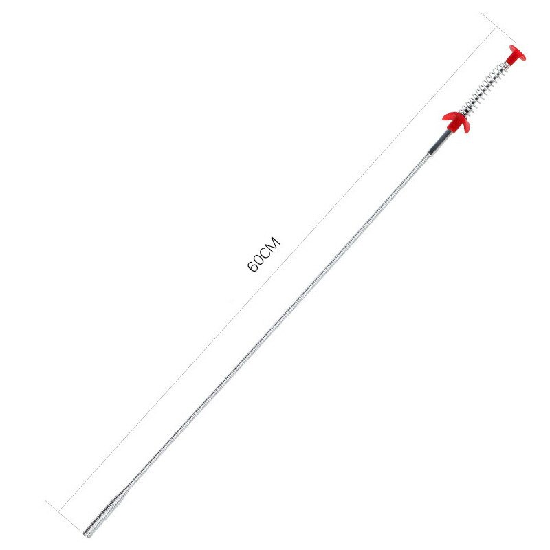 WIKHOSTAR 60cm Sewer Dredger Drain Spring Pipe Dredging Tools Drain Cleaner Sticks Clog Remover Kitchen Sink Cleaning Tool