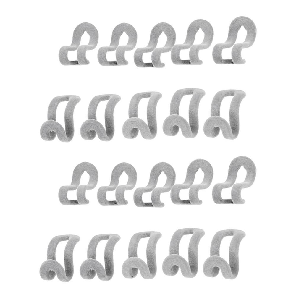 10PCS/Lot Cloth Hanger Hook Mini Flocking Clothes Hanger Easy Hook Closet Organizer Holder Save Space Non Slip Flocking Hanger: 20pcs gray