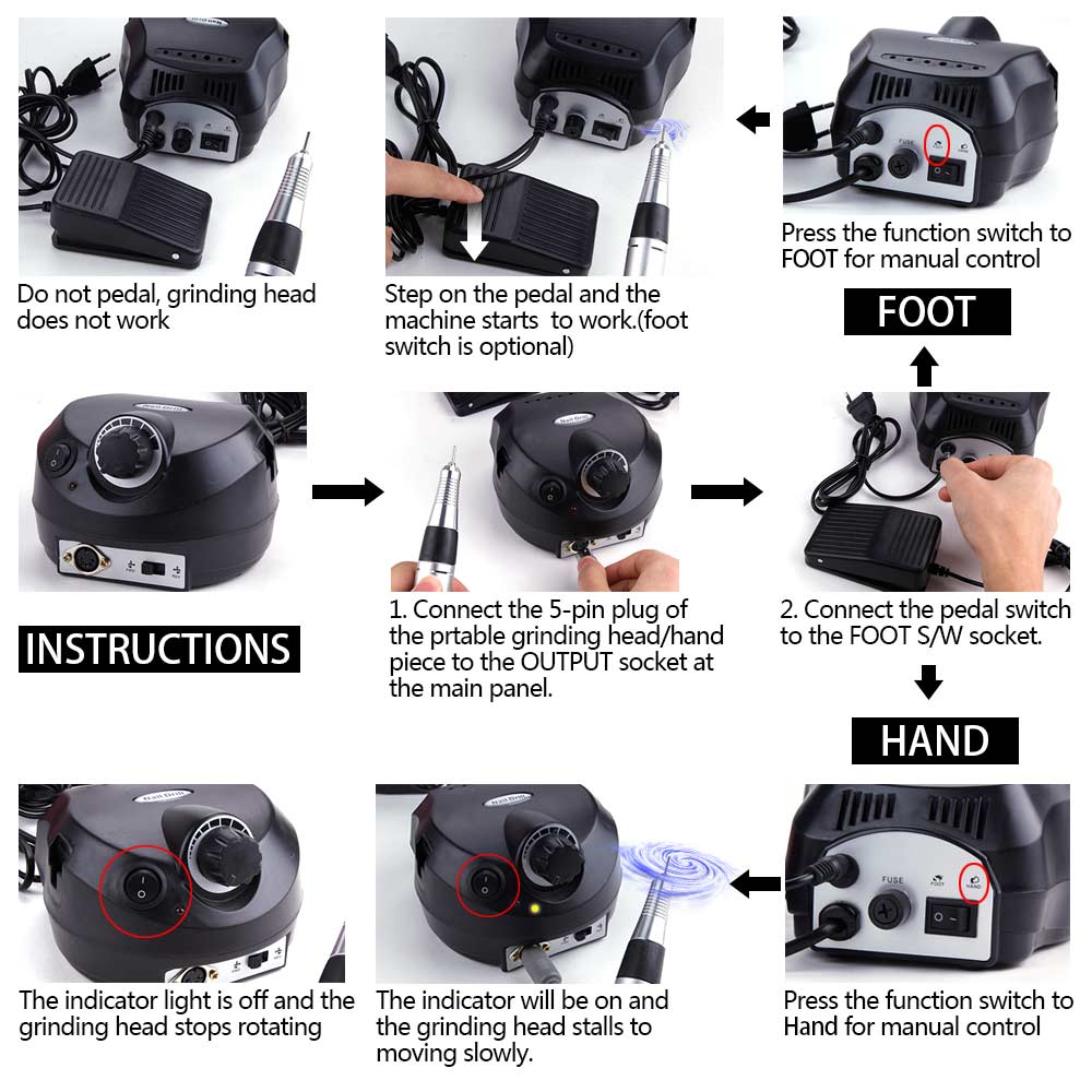 Elektrische Manicure Machine Nail Boren Tool Set Pedicure Apparaat Frezen Diamond Cutters Cuticle Remover Bestanden Mill Cutter