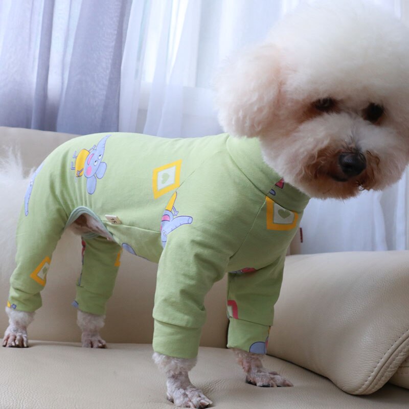Hond Jumpsuit Dunne 100% Katoen Puppy Kleding Gedrukt Overalls Kleine Honden Stretchy Pyjama Chihuahua Poedel Homewear