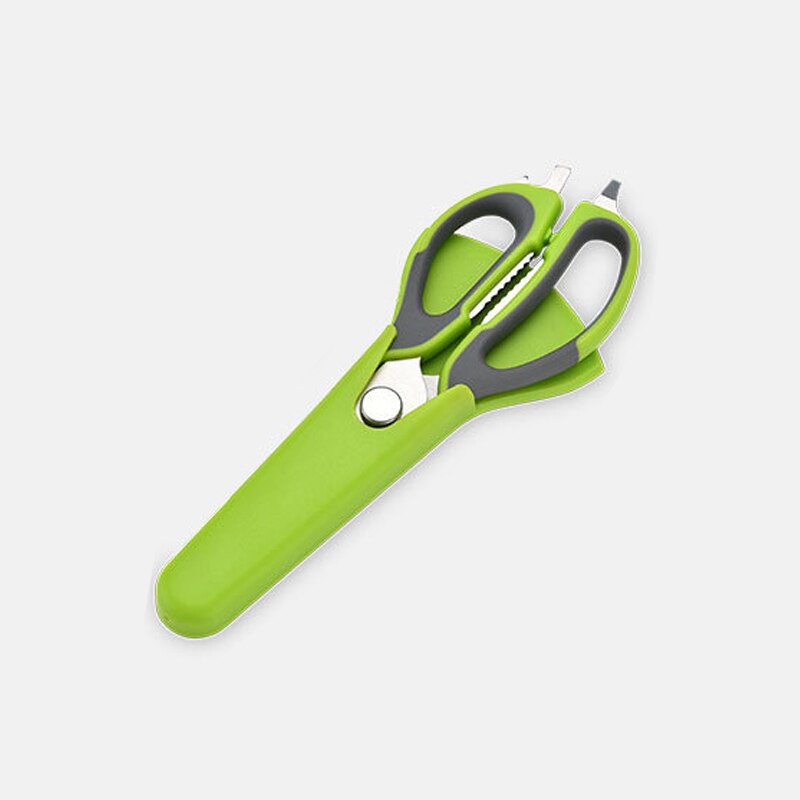 Multifunctionele Roestvrijstalen Keuken Schaar met Magnetische Aantrekkingskracht Sterke Kip Bot Schaar Koelkast Schaar: Green