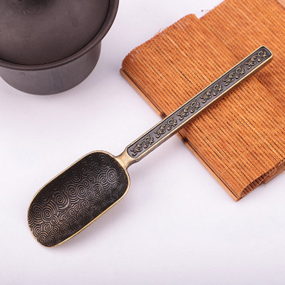 Chinese Tea Spoons Copper Tea Leaves Tea Scoop Chooser Holder Chinese Kongfu Teawear Kitchen Accessories Tools
