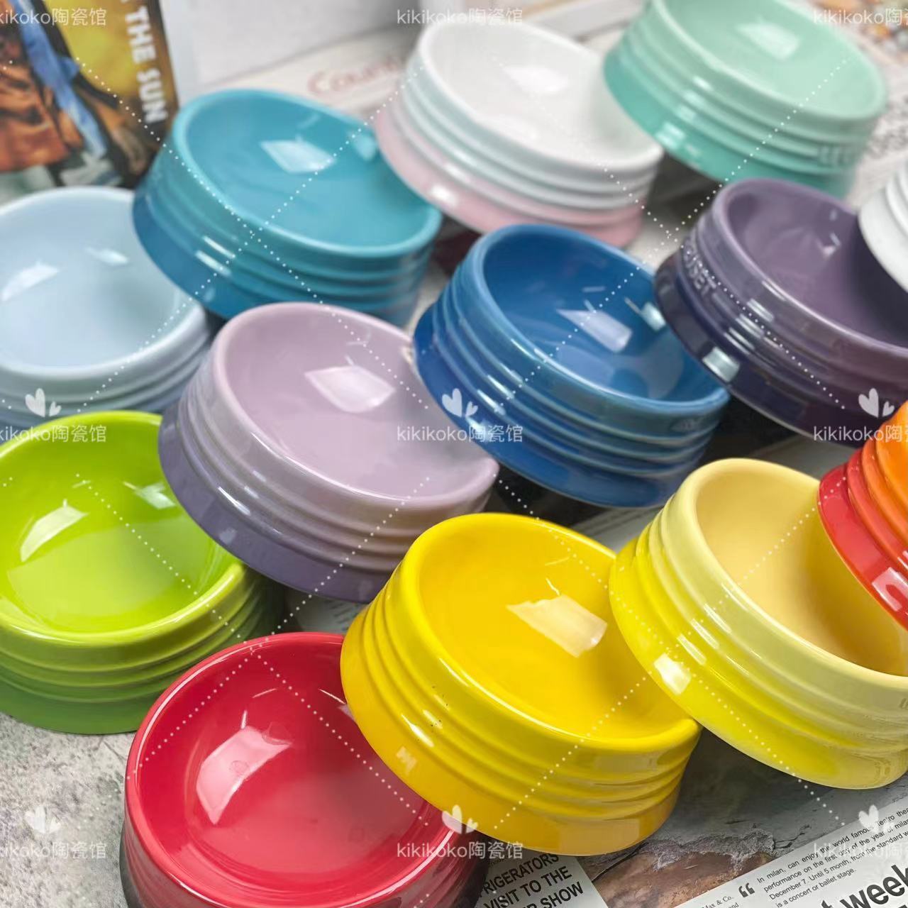 Bol d'eau en céramique française pour chat, Protection des pieds hauts, calibre Cervical, 5 pouces, eau potable, couleur Macaron de haute beauté