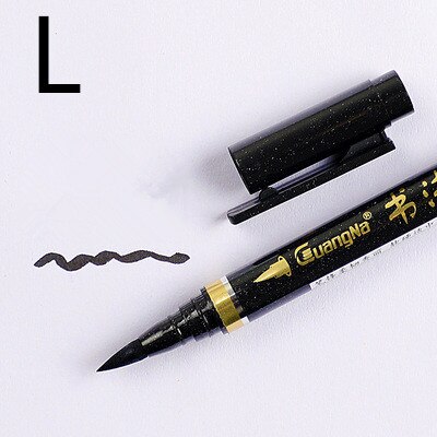 1Pcs Kalligrafie Pen Hand Belettering Pennen Borstel Refill Belettering Pennen Markers Voor Schrijven Tekening Zwarte Inkt Pennen Art Marker: L