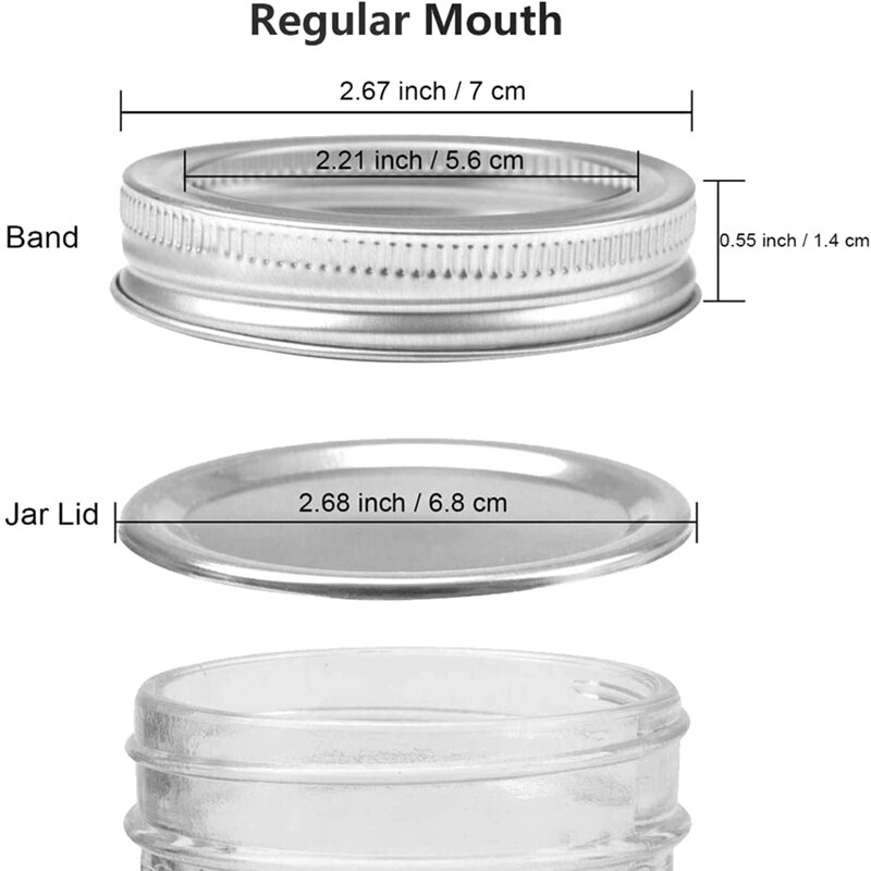 Canning Lids 70mm Regular Wide Mouth Canning Bands and Lids Kitchen Airtight Reusable Jar Lids for Ball